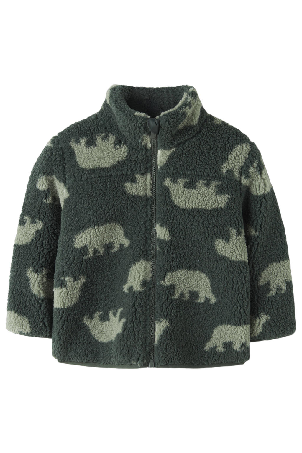 NAME IT MINI teddy jas met print - groen