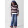 NAME IT KIDS oversized gebreide gestreepte trui - bruin