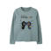 NAME IT KIDS rechtvallende longsleeve met pailletten en print - grijsblauw