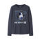 NAME IT KIDS rechtvallende longsleeve met print en pailletten - blauw