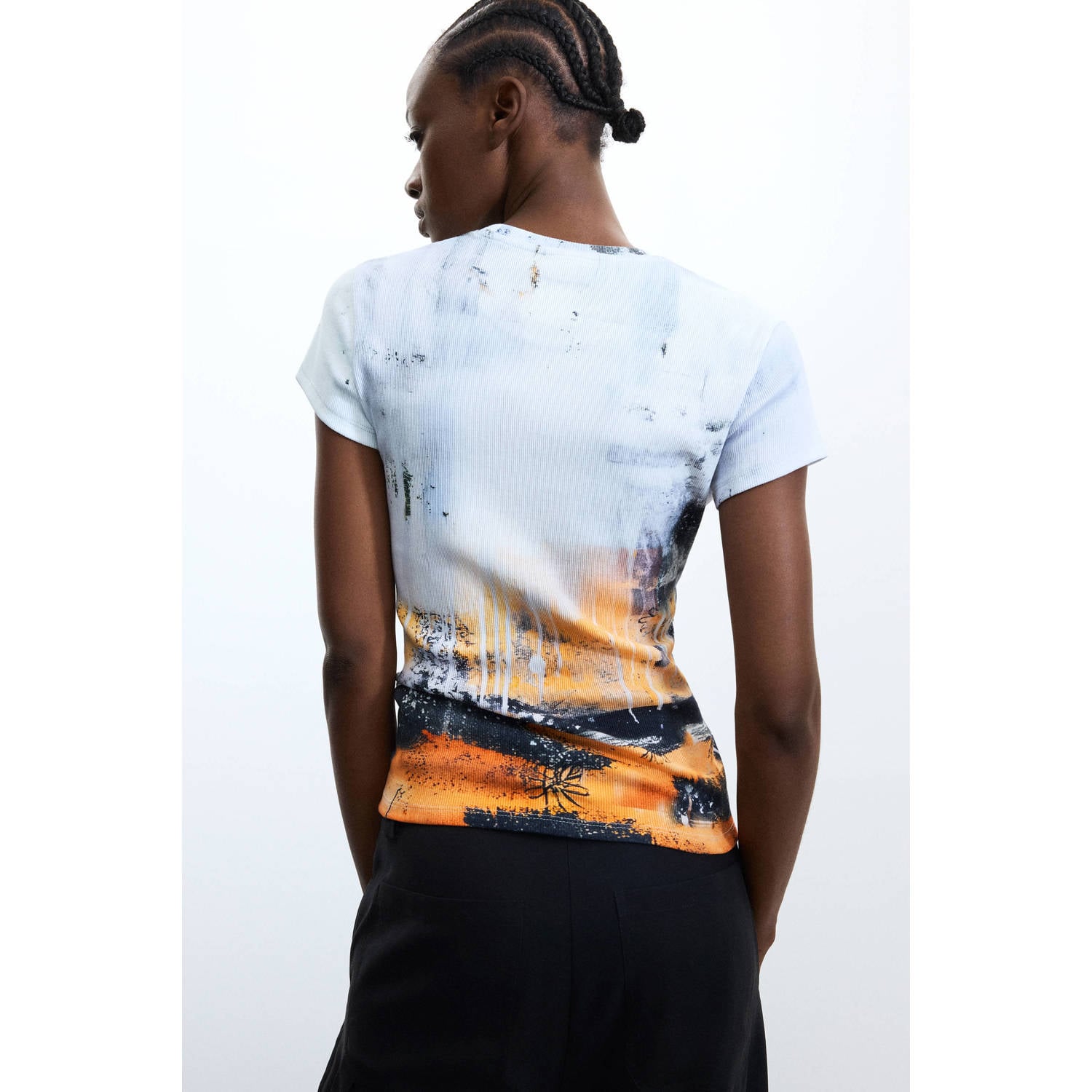 Desigual top met print wit