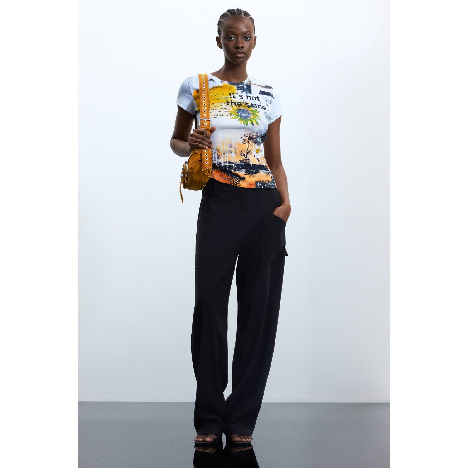 Desigual top met print wit