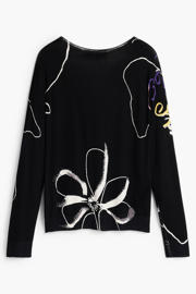 thumbnail: Desigual viscose trui met print - zwart