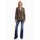 Desigual regular blazer met print - grijsbruin