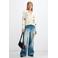 Desigual gebreid vest met print - ecru