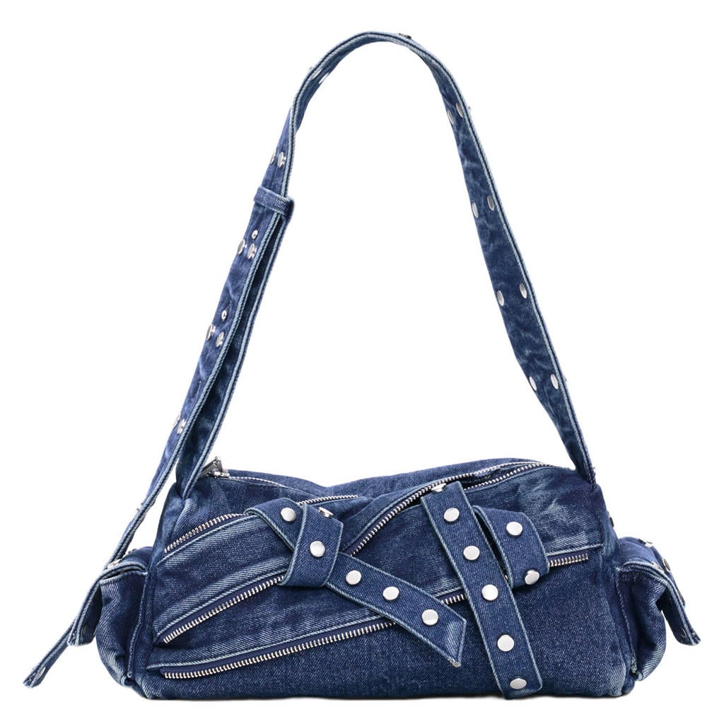 Desigual denim schoudertas blauw