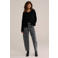WE Fashion barrel jeans met panterprint - grijs/zwart