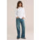 WE Fashion Blue Ridge wide leg jeans met ceintuur - mediumblauw