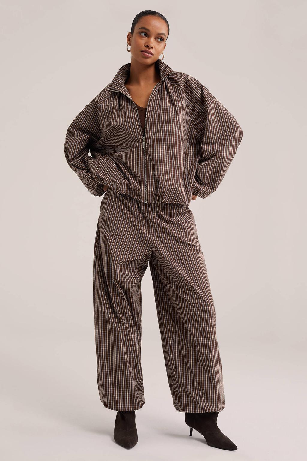 Multikleurige dames WE Fashion ballon geruite broek meerkleurig van polyester