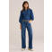 WE Fashion Blue Ridge high waist wide leg jeans met ceintuur - donkerblauw