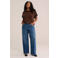 WE Fashion Plus Size wide leg jeans met ceintuur - medium blue denim