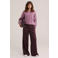 WE Fashion wide leg corduroy broek - aubergine