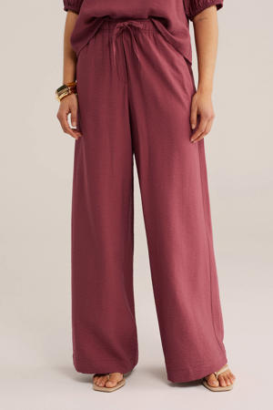 viscose wide leg broek - oudroze