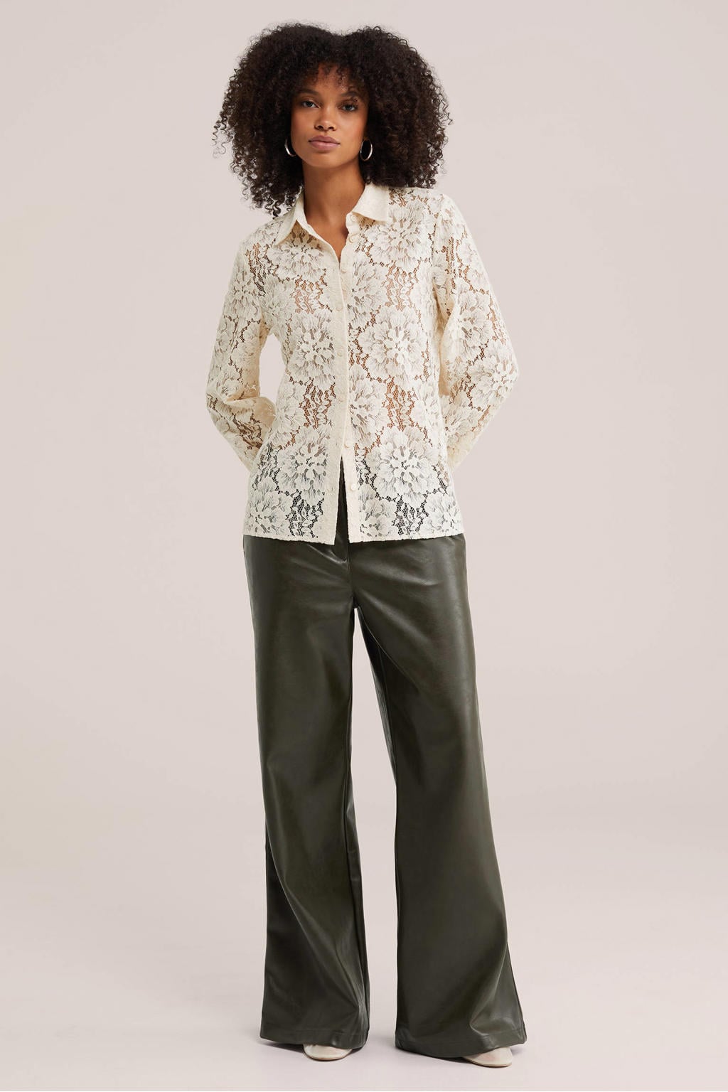 WE Fashion wide leg broek - groen