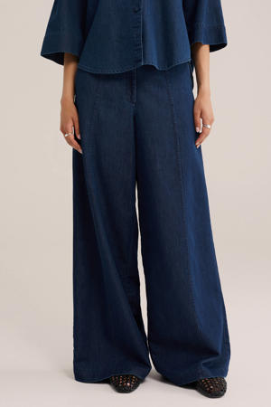wide leg jeans - donkerblauw