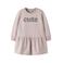 NAME IT MINI midi sweatjurk met ruches en tekst - lichtroze