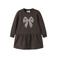 NAME IT MINI sweatjurk met ruches en print - donkerbruin