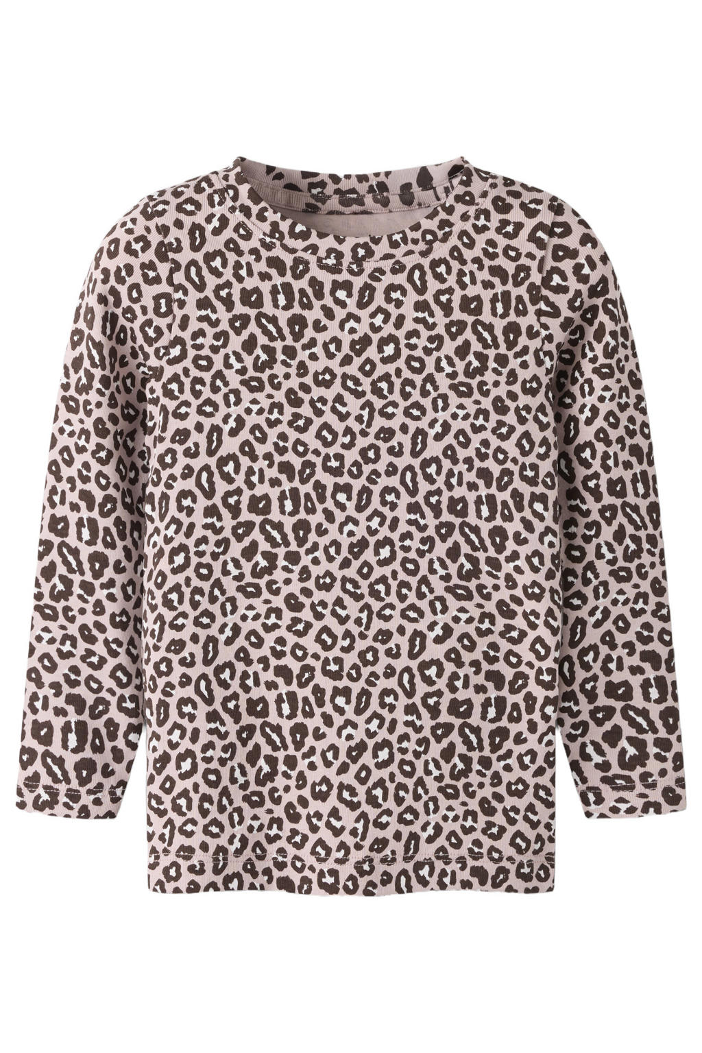 NAME IT MINI rechtvallende longsleeve met panterprint - lila