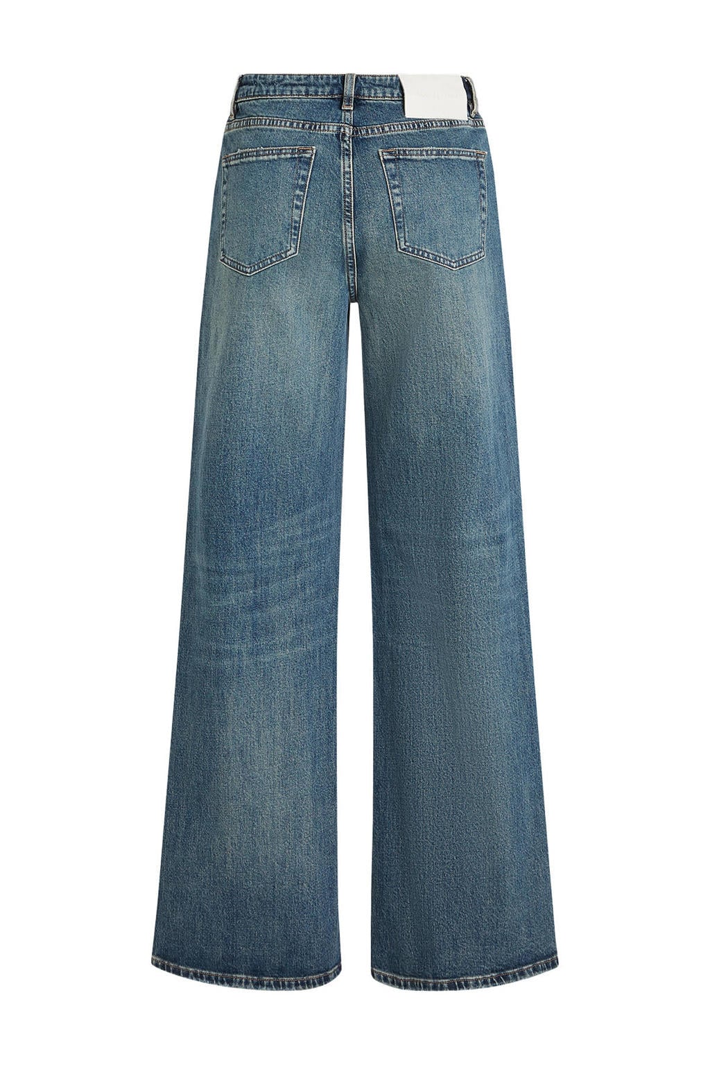 Medium blue denim dames Circle of Trust flared jeans mediumblauw van denim met high waist, rits- en knoopsluiting en effen