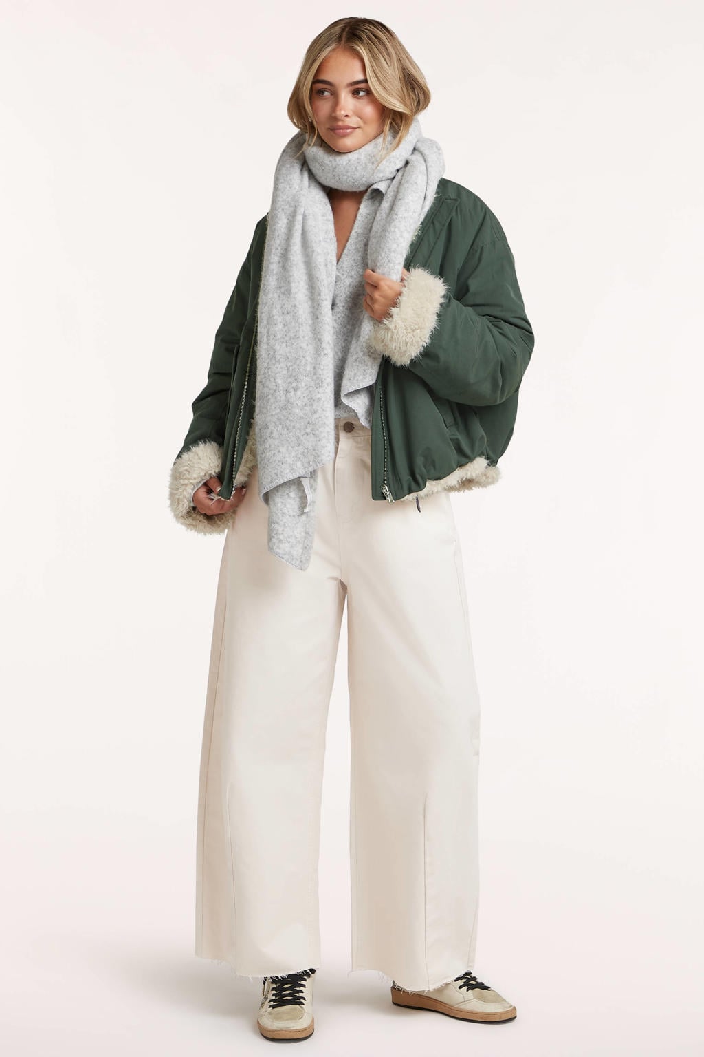 Circle of Trust faux fur jas - groen/beige