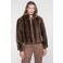 Geisha imitatiebont faux fur jas - bruin