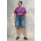 VERO MODA CURVE gestreept T-shirt Plus Size - paars