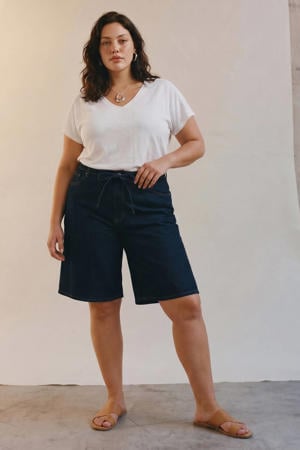 straight fit korte broek Plus Size - donkerblauw