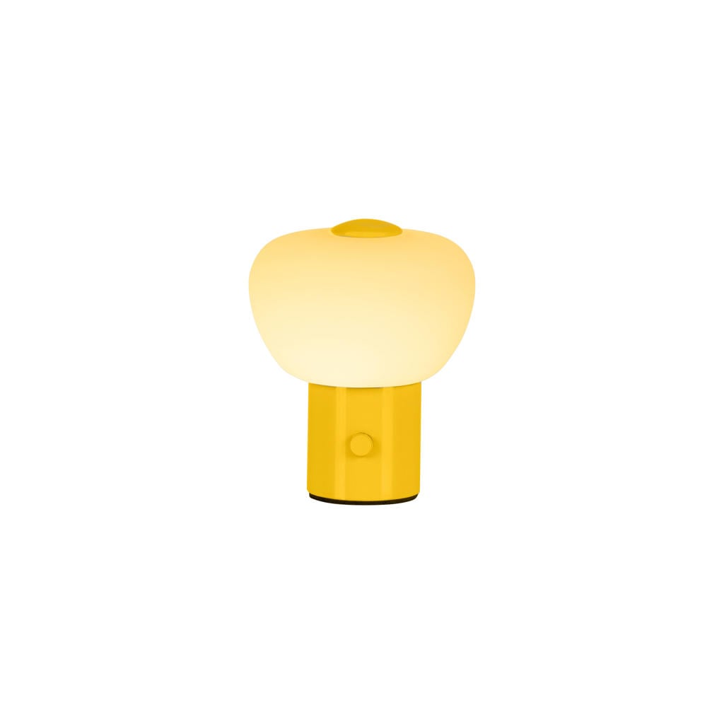 Lucide GUSTAV - Oplaadbare Tafellamp - Accu/Batterij - Ø 8 cm - LED Dimb. - 1x0,8W 2700K - Geel