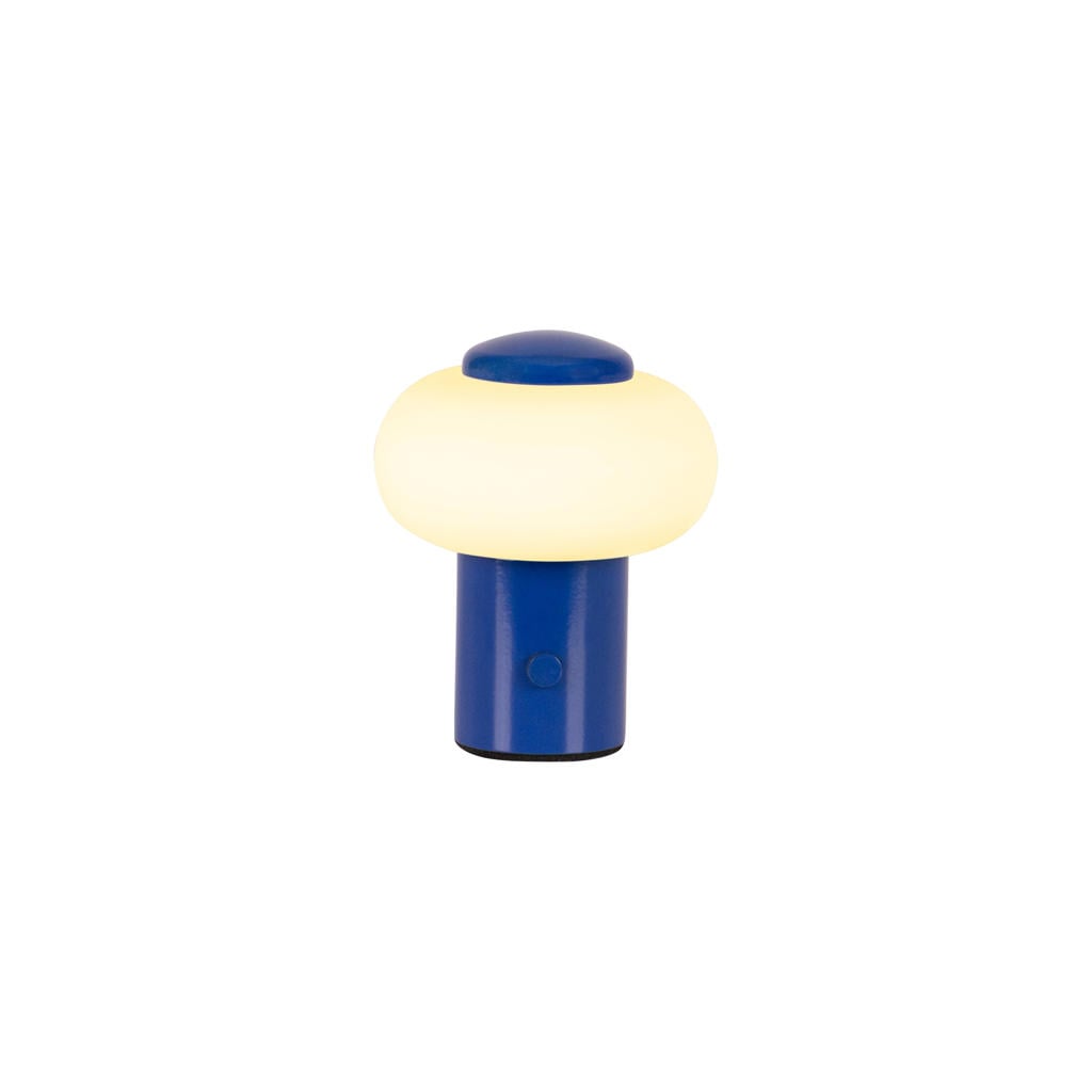 Lucide GUSTAV - Oplaadbare Tafellamp - Accu/Batterij - Ø 8 cm - LED Dimb. - 1x0,8W 2700K - Blauw