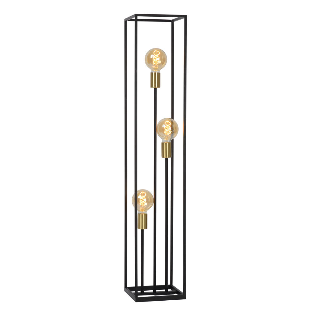 Lucide RUBEN - Vloerlamp - 3xE27 - Zwart