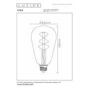 thumbnail: Lucide ST64 - Filament lamp - Ø 6,4 cm - LED 3 StepDim (Memory) - E27 - 1x4,9W 2200K - Amber