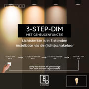 thumbnail: Lucide ST64 - Filament lamp - Ø 6,4 cm - LED 3 StepDim (Memory) - E27 - 1x4,9W 2200K - Amber