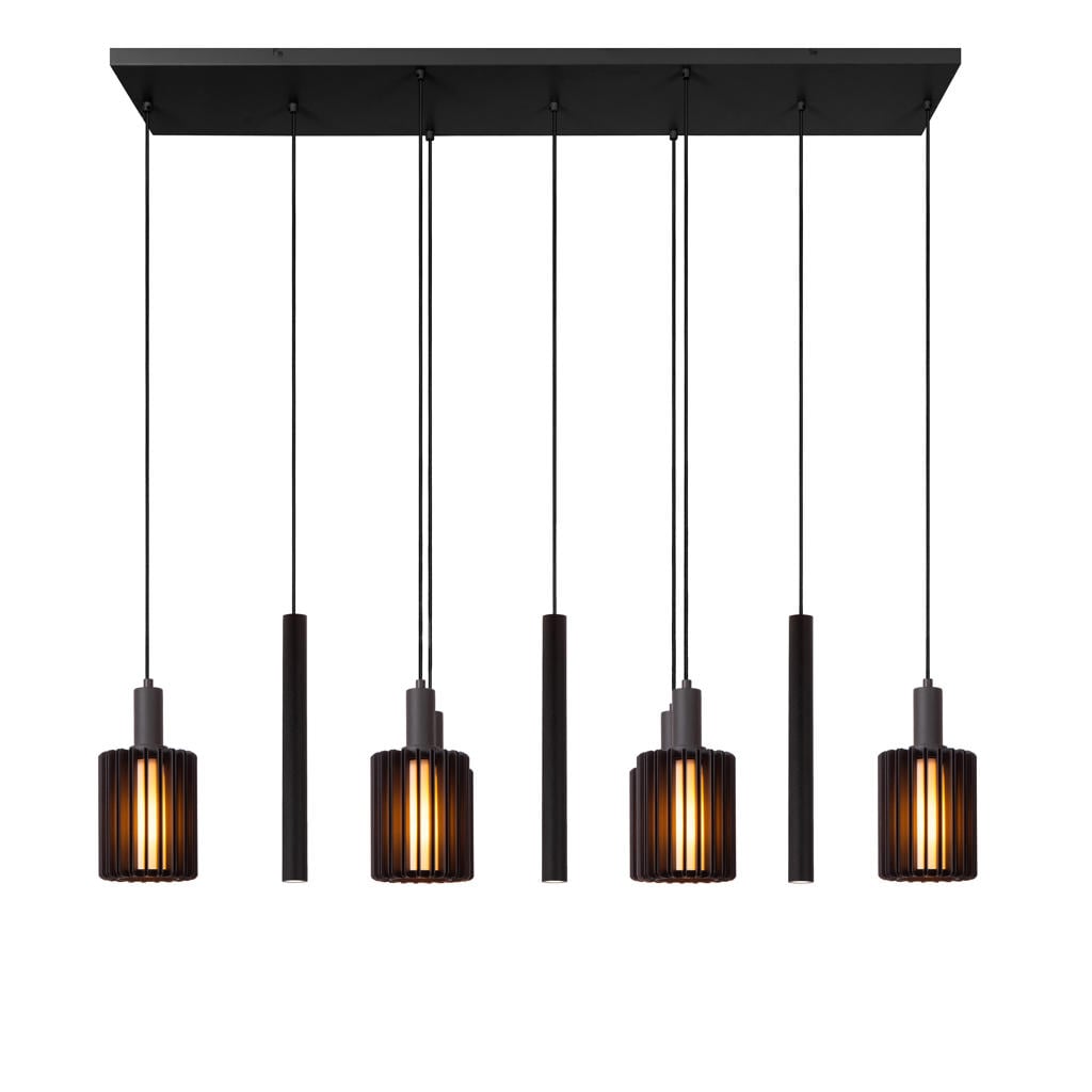 Lucide LAMBRES - Hanglamp - 6xE27 - Zwart