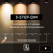 thumbnail: Lucide TUBE - Tafellamp - Ø 9,6 cm - LED 3 StepDim - GU10 - 1x5W 2700K - Taupe