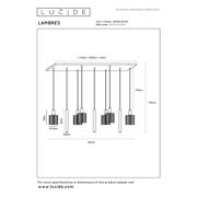 thumbnail: Lucide LAMBRES - Hanglamp - 6xE27 - Taupe