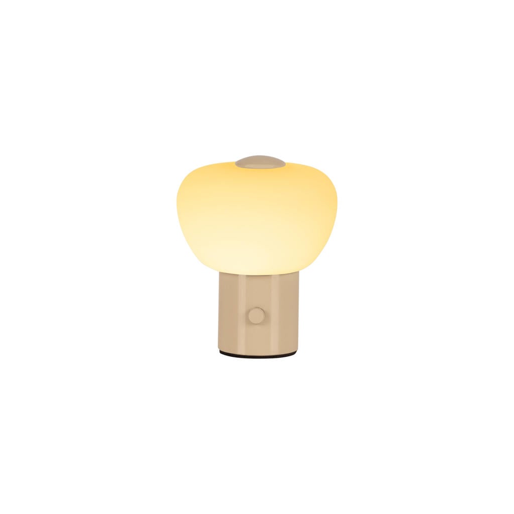 Lucide GUSTAV - Oplaadbare Tafellamp - Accu/Batterij - Ø 8 cm - LED Dimb. - 1x0,8W 2700K - Beige
