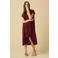 Sissy-Boy midi jurk met ceintuur - donkerrood