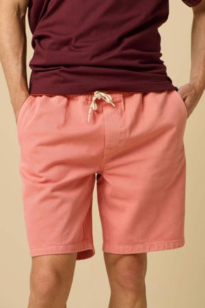 regular fit short met elastische boord - rood