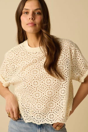 broderie T-shirt - ecru