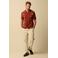 Sissy-Boy regular fit gebreid geruit T-shirt - donkerrood