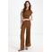 Mango jumpsuit met linnen - bruin