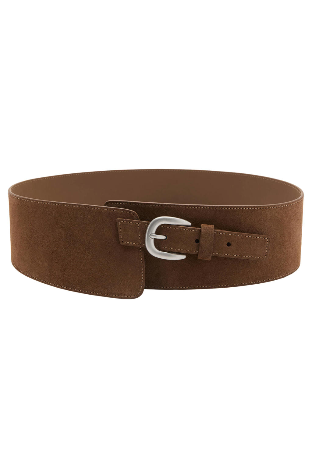 Mango suede tailleriem bruin