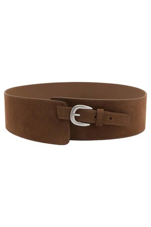 suede tailleriem bruin