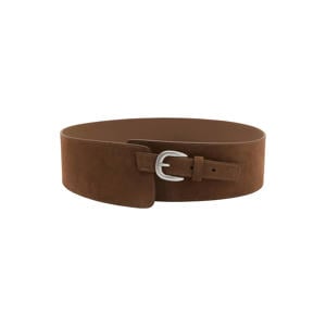 suede tailleriem bruin