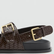 thumbnail: Mango imitatieleren sandalen - donkerbruin