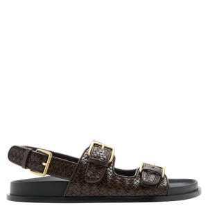 imitatieleren sandalen - donkerbruin