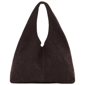 suede shopper donkerbruin