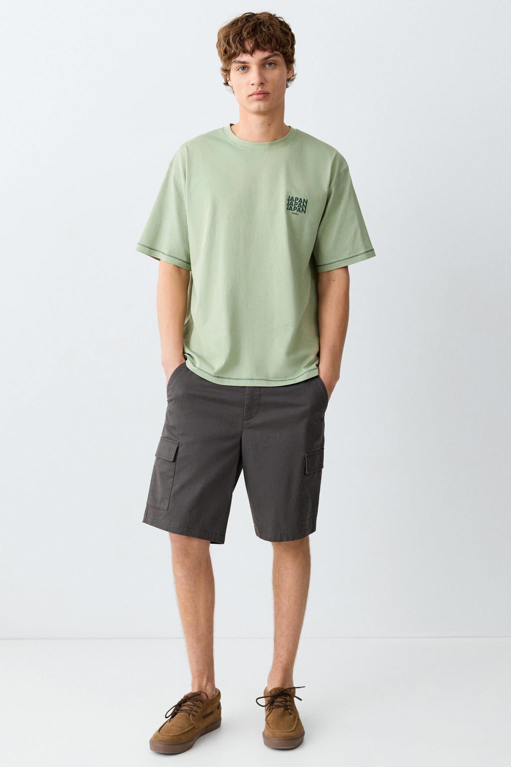 MANGO TEEN T-shirt met backprint - lichtgroen