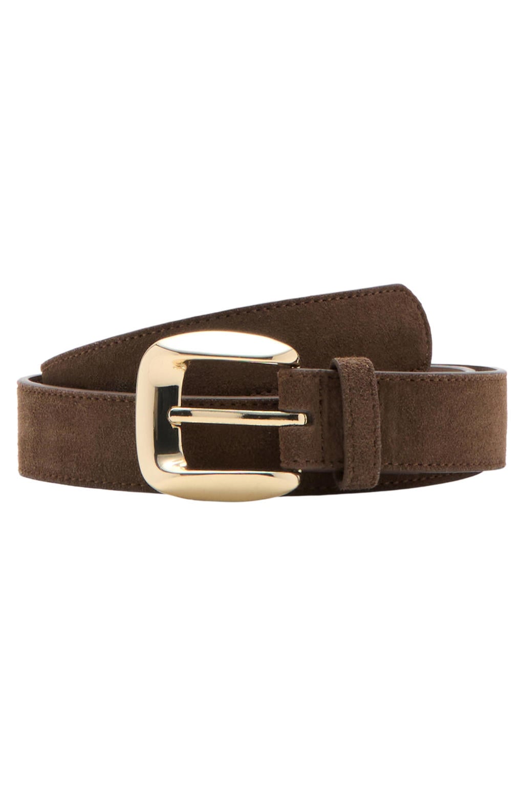 Mango suede riem bruin