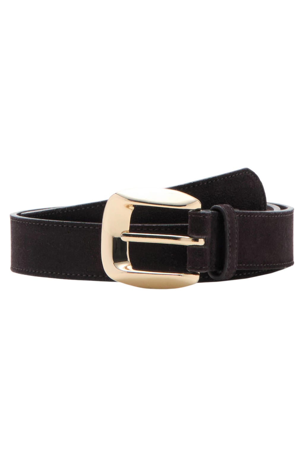 Mango suede riem donkerbruin